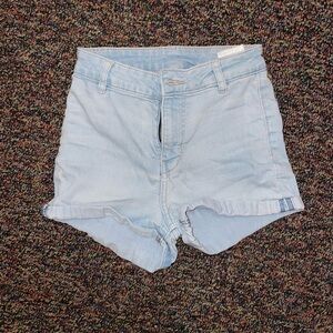 Light wash jean shorts